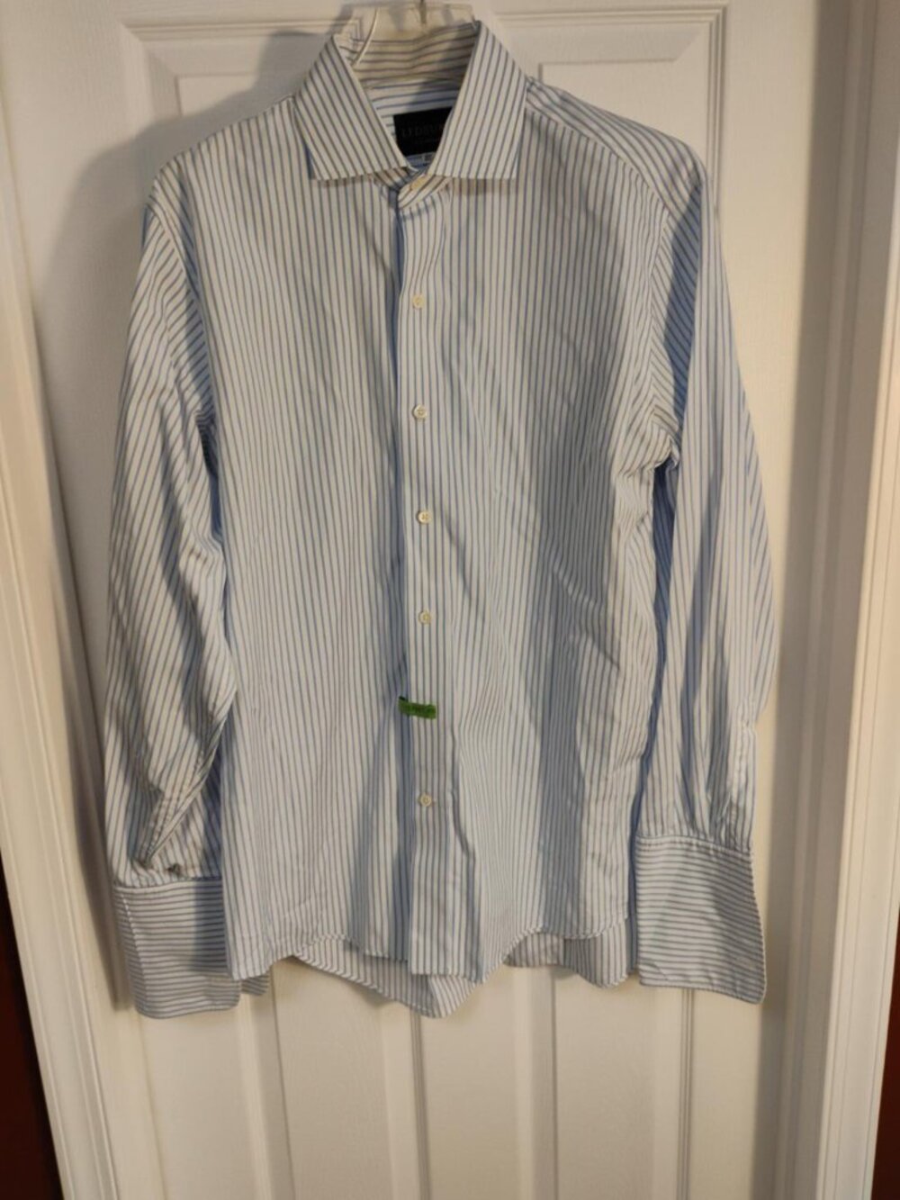Ledbury Fine Shirting Men’s Dress Shirt 16.5 Blue White Stripe
